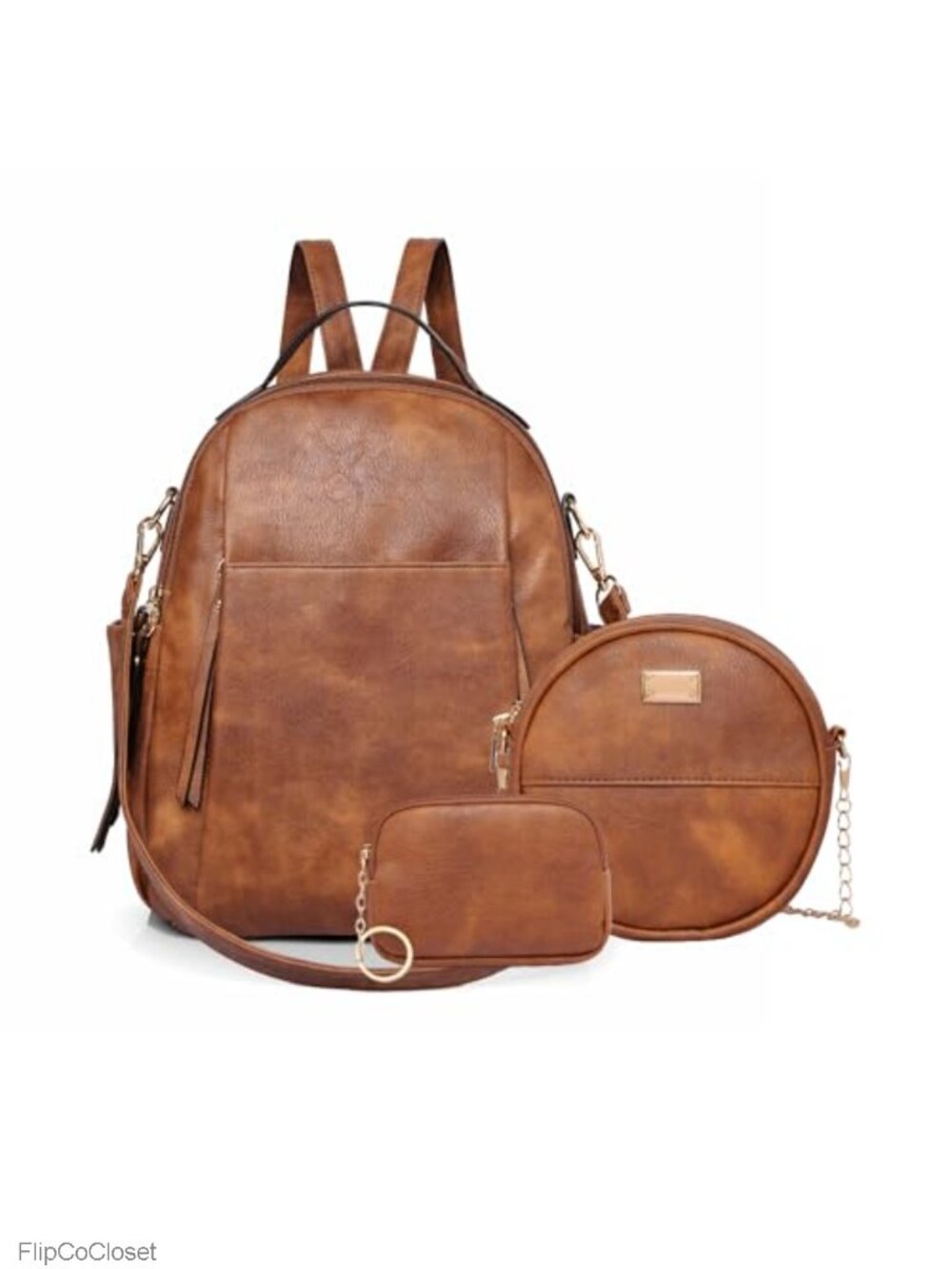 Women's Small PU Leather Mini Backpack Purse with Multiple Pockets Convertible